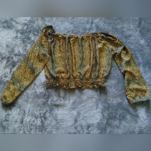 Earthbound long sleeve bohemian crop top XL